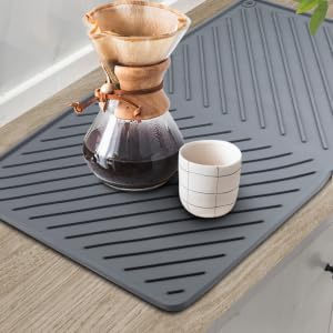 IYYI Silicone Drying Mat, Extra Large Dish Drying Mat with Drainage Outlet