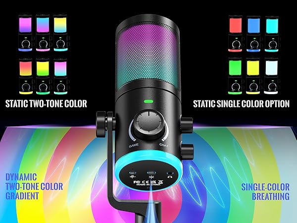 various rgb modes on microphone