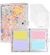 3x5 Index Card Binder Holder - Portable Card Organizer Book 50 Sheets Plastic Sleeves for Note Ca...