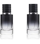 Jizlan 2 Pcs Black 30ml Perfume Atomizer Portable High-Grade Glass Spray Refillable Small Bottle ...