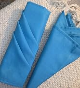 MEANMOY Teal 210GSM Cloth Napkins Set of 4 - Washable & Reusable 17x17 Inch Napkins with Hemmed E...