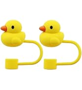 2Pcs 10mm Duck Straw Cap, Cute Silicone Covers for Stanley Cup, Dust-Proof Reusable Tips Lids, Dr...