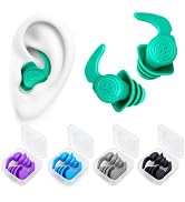 Swimming Ear Plugs, 5 Pairs Reusable Waterproof Ear Plugs for Swimming Adults & Teens, Soft Silic...