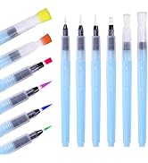 Wisdompro Water Brush Pens, Set of 6 Aqua Painting Brushes for Water Soluble Colored Pencil, Wate...