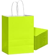 Bakepacker 24Pcs Paper Gift Bag with Handles Bulk Forest Green Paper Bags Multiple Uses (8.3"x6"x...