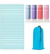Fammart Oversized Turkish Beach Towel 36"x72", Sand-Free Quick Dry Lightweight Microfiber Pool Ba...