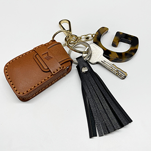 Letter key chain with tassel