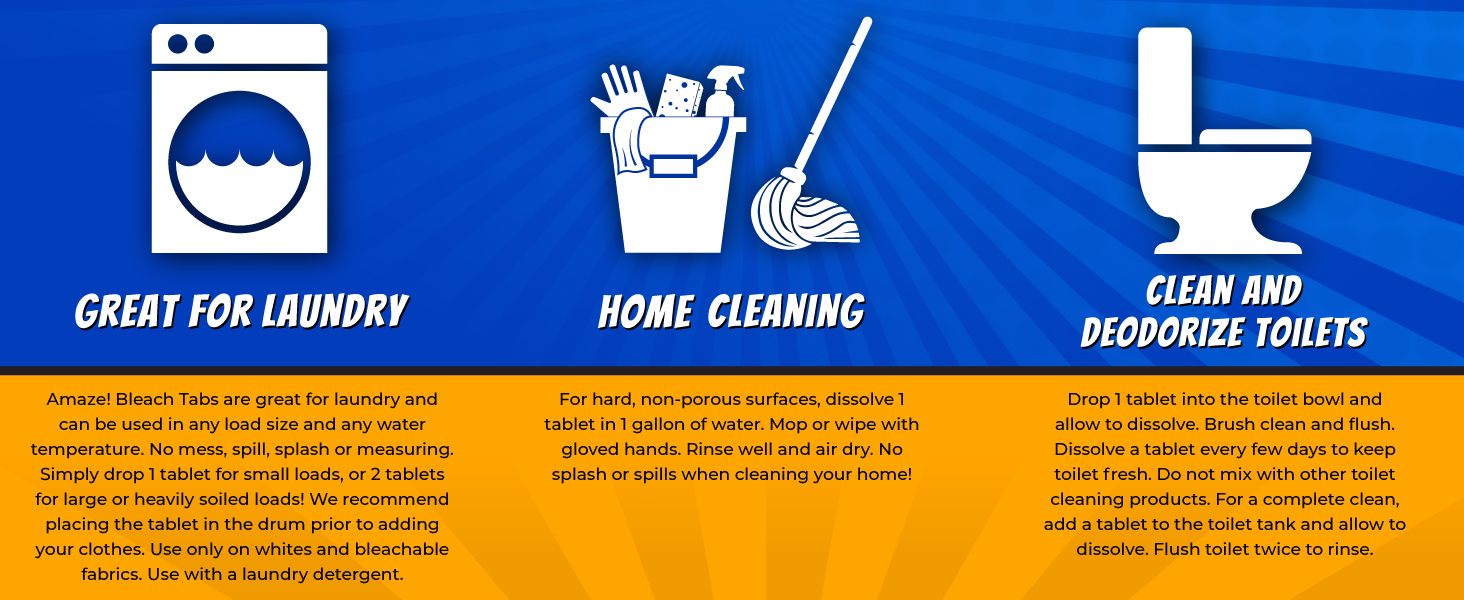 bleach tablets cleaning deodorizing