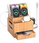 Multi Device Charging Station, with Charger HUB Adapter, All in One Large Dock Organizer with Dra...