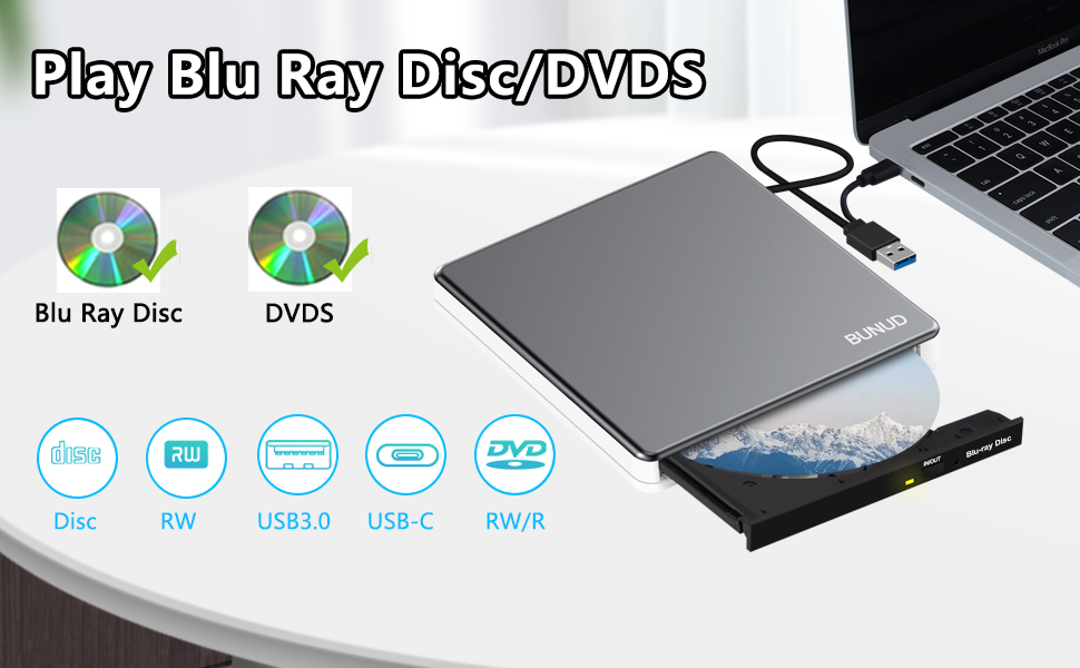The bluray drive can play blu-ray discs and dvd.
