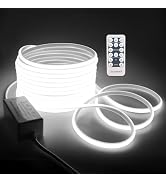 Samsion White COB Led Strip Lights 82FT Led Rope Lights Outdoor Waterproof for Patio Garden Build...