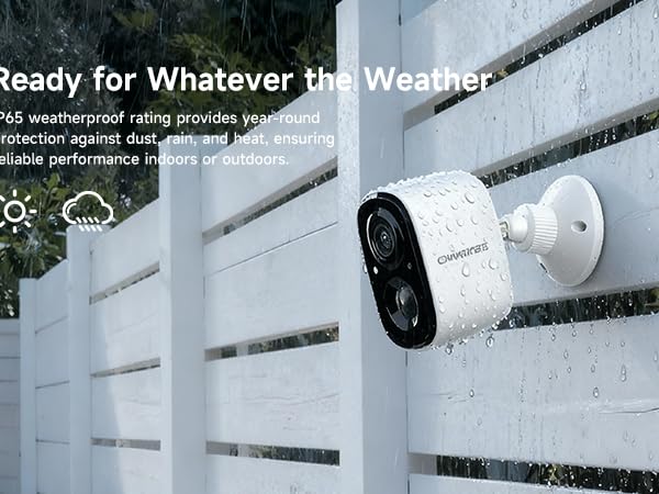 Outdoor Security Camera, 2.5K, Battery, Magnetic Mount Wireless Camera, IP65 Weatherproof