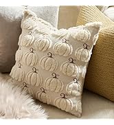GIGIZAZA Fall Beige Pillow Covers 18x18, Set of 2 Halloween Decorative Pumpkin Throw Pillow Cover...