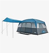 PORTAL 10 Person Camping Tent with Porch, Big Family Cabin Tent with 2 Rooms, 2 Doors, 2 Ground V...