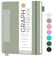 AHGXG Graph Paper Notebook - Spiral Notebook 8.5" x 11", A4 Large Graph Notebook, 100 gsm Thick G...