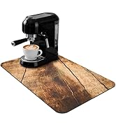 Coffee Mat 24x16 Inch, Wood Grain Coffee Place Mat, Absorbent Hide Stain Rubber Backed Dish Dryin...