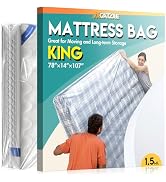 Plastic Mattress Bag for Moving Storage, Waterproof Mattress Cover, Mattress Protector for Moving...