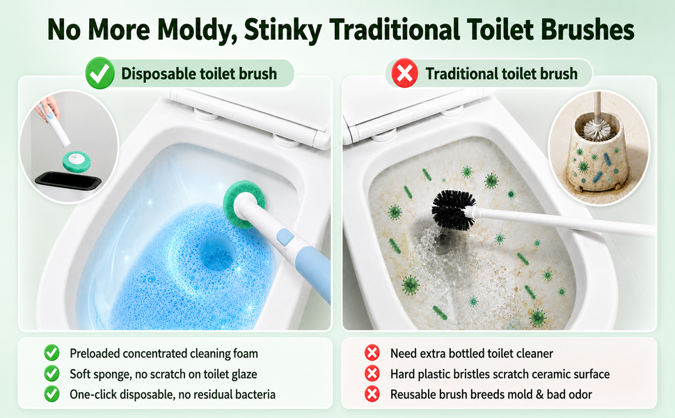 No More Moldy, Stinky Traditional Toilet Brushes