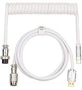 EPOMAKER Puff Aviator Coiled USB Cable, Type C Detachable Mechanical Gaming Keyboard Cable for Wi...