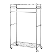 Simple Trending Portable Closet Wardrobe Clothes Rack, Heavy Duty Rolling Clothing Garment Racks ...