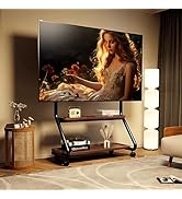 Easel Rolling TV Stand Mobile TV Cart with Wheels for 32"-75" TVs, Heavy Duty Floor TV Stand with...