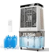 Uthfy 6288 CFM Swamp Cooler Air Conditioner, 48" Portable Evaporative Air Cooler with 21.5 Gal De...