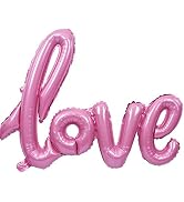 Large Pink Foil LOVE Balloons