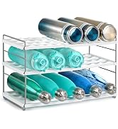 Water Bottle Organizer For Cabinet, Expandable Water Bottle Holder Rack, Adjustable Tumbler Stora...