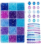 PH PandaHall 1575PCS Blue Series Crystal Beads, 4mm 6mm 8mm Faceted Acrylic Beads Bicone Bracelet...