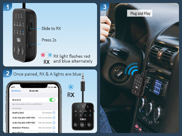 bluetooth aux receiver for car