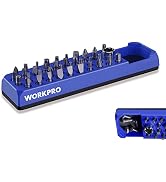 WORKPRO Magnetic Hex Bit Holder, 39-Hole Organizer Tray with Strong Magnetic Base, Accessories St...
