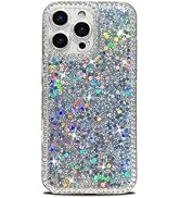 Tuokiou for iPhone 16 Pro Max Case Glitter,Luxury Crystal Diamond Shiny Glitter Phone Case for Wo...