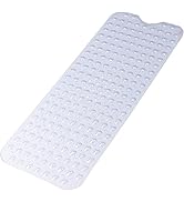 Extra Long Non Slip Bathtub Mat - 40 x 16 Inch Machine Washable Tub Mats with Suction Cups and Dr...