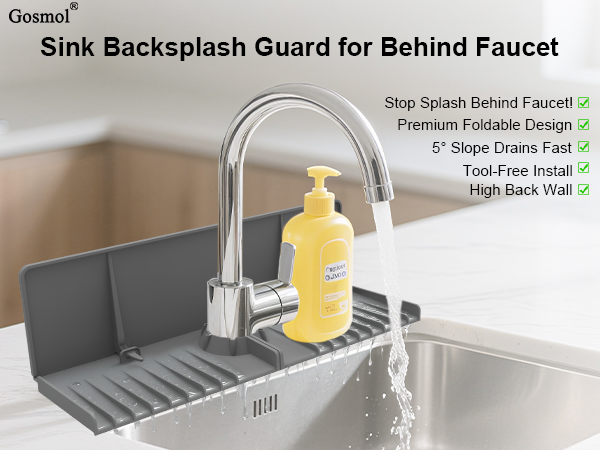 sink backsplash guard for behind faucet