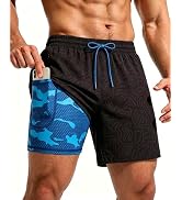 CoozySphere Men 2 in 1 Running Shorts with Compression Liner 5" 7" Quick Dry Workout Athletic Sho...