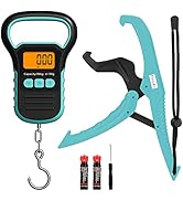 UNIWEIGH Digital Fishing Scale with Lip Gripper,Tape and Ruler,110lb/50kg Postal Hanging Luggage ...
