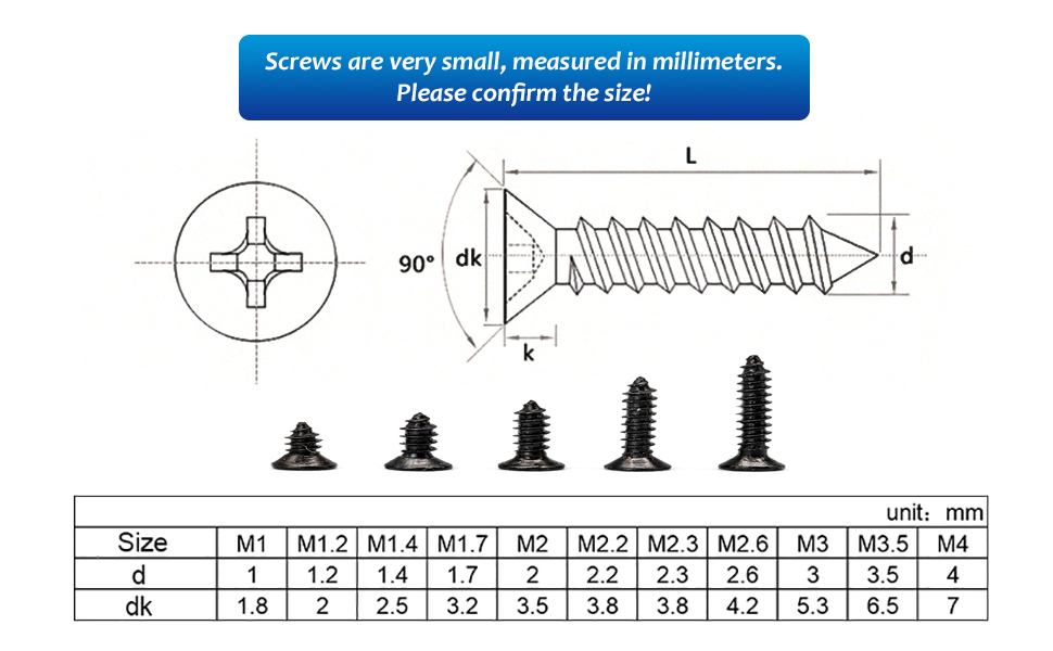 NINDEJIN M2.3 M2.6 M3 Miniature Screws Assortment Set