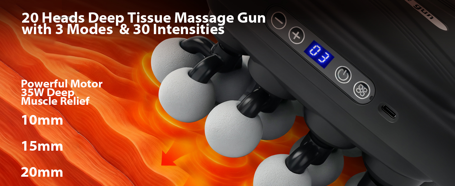 20 Head Massage Gun,massage gun deep tissue,16 Head Massager,16 head massage gun