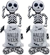 Halloween Balloons Tombstone Balloons Self Standing Skull Balloons Gravestone Balloon for Spooky ...