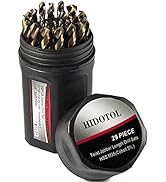 HIDOTOL Cobalt Drill Bit Set 29 PCS - M35 High Speed Steel Twist Jobber Drill Bits for Hardened M...