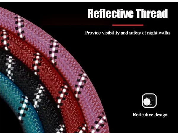 4/5/6FT Dog Leash with Comfortable Padded Handle and Highly Reflective Threads for Medium Large Dogs