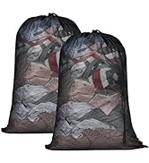 OTraki 2 Pack Large Laundry Bags 24 x 35 inch Mesh Washing Bag with Drawstring Closure Black Dirt...