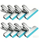 HOUSE AGAIN 8 Pack Stainless Steel Chip Bag Clips Covered with Silicone - NO More Sharp Edges - C...