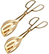 Velicber 2 Pcs Serving Tongs, 10 Inch Buffet Tongs, Stainless Steel Kitchen Tongs with Comfort Gr...