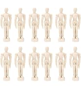 Artists Wooden Manikin Jointed Mannequin: 12 Pack 4.5 Inch Artist Mannequin Model Drawing Figure ...