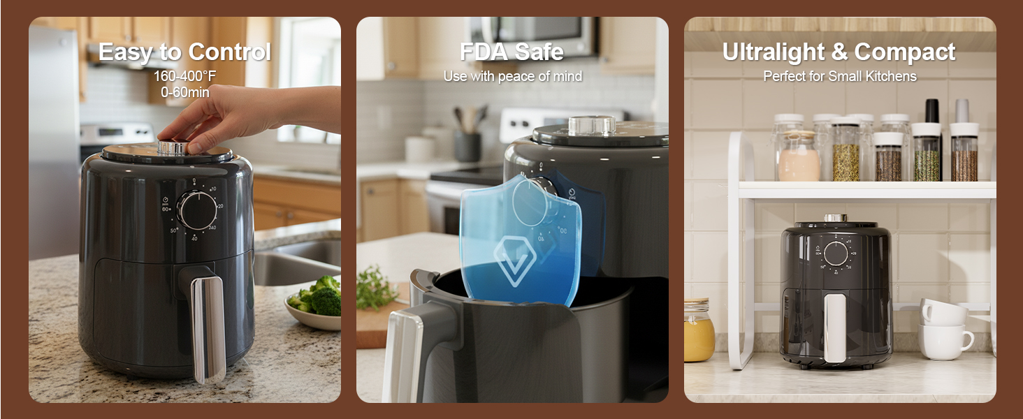 small air fryer small airfryer mini air fryer oven compact air fryer 2 people air fryer basket black