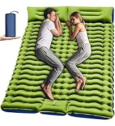 Yuzonc Double Sleeping Pad - Self Inflating 4" Extra-Thick for 2 Person with Pillow Built-in Foot...