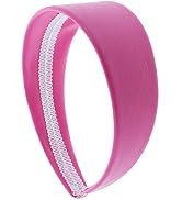 Motique Accessories 2 Inch Wide Leather Like Headband Solid Hair band for Women and Girls - Hot Pink