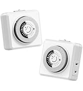 DEWENWILS Indoor Timers for Electrical Outlets, 24 Hour Cycle Plug-in Mechanical Timer,30-Minute ...