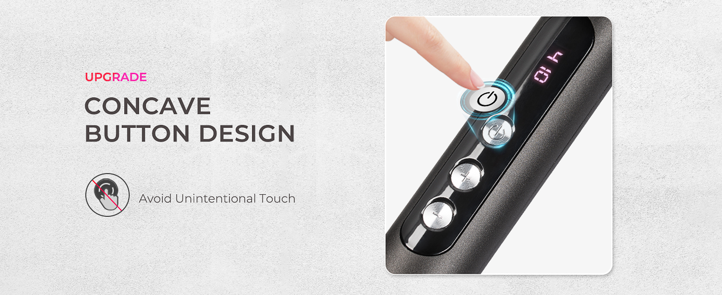 With concave anti-mistouch buttons, safe easy temperature control for daily salon hairstyling